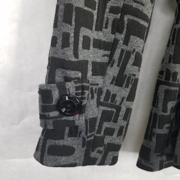 Sandro Sportswear Trench Coat Women's L Grey Black Lined Belted Double Breasted - Picture 12 of 16